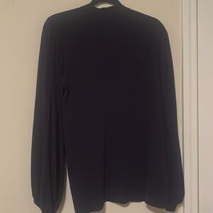 EUC Elizabeth and James navy blue tie blouse, size medium